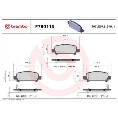 BREMBO DISC BRAKE PAD SET - P78011N