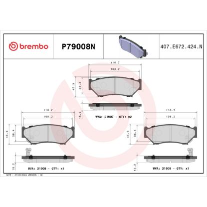 BREMBO DISC BRAKE PAD SET - P79008N