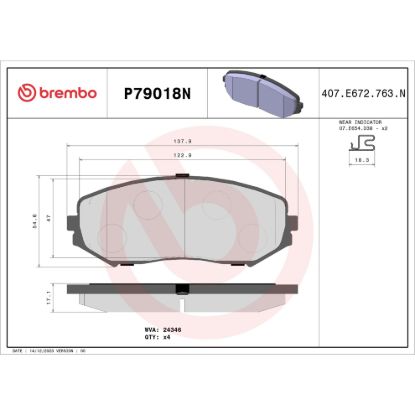 BREMBO DISC BRAKE PAD SET - P79018N
