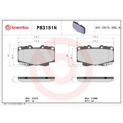 BREMBO DISC BRAKE PAD SET - P83151N