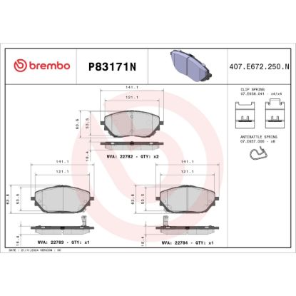 BREMBO DISC BRAKE PAD SET - P83171N