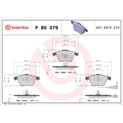 BREMBO DISC BRAKE PAD SET - P85079