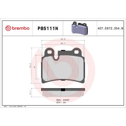 BREMBO DISC BRAKE PAD SET - P85111N