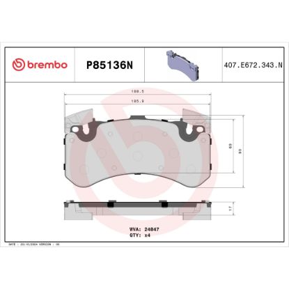 BREMBO DISC BRAKE PAD SET - P85136N
