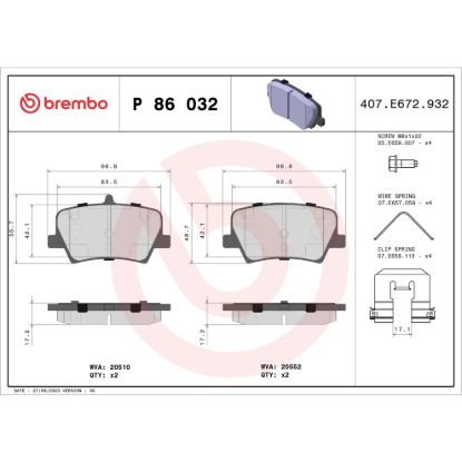 BREMBO DISCBRAKEPADSET LOWMETAL - P86032
