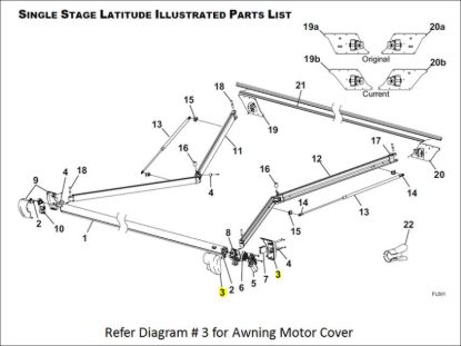 CAREFREE/CO. KIT MOTOR COVER LAT BLK - R001783006