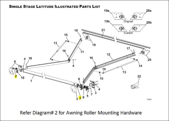 CAREFREE/CO. E-CLIPS ROLLER TUBE ATTAC - R001848