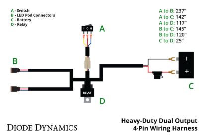 DIODE DYNAMC HEAVY DUTY DUAL OUTPUT 4-PIN WIRING - DD4093