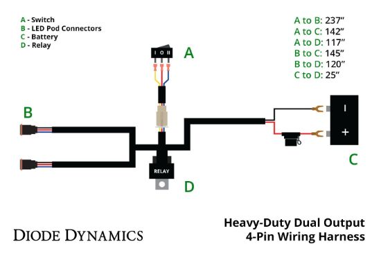 DIODE DYNAMC HEAVY DUTY DUAL OUTPUT 4-PIN WIRING - DD4093