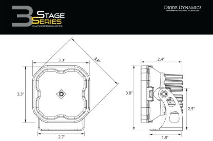 DIODE DYNAMC SS3 MAX ABL YELLOW SAE FOG STANDARD - DD6910P
