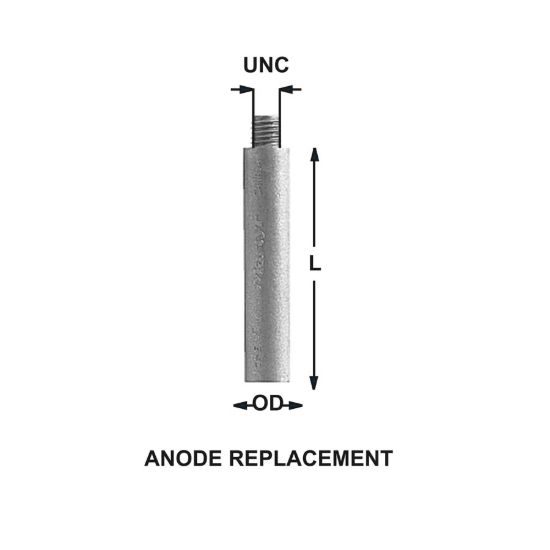 CMP GROUP PENCIL ANODES CME 1E Z (3/8 UNC X 1 - CMEZ1E