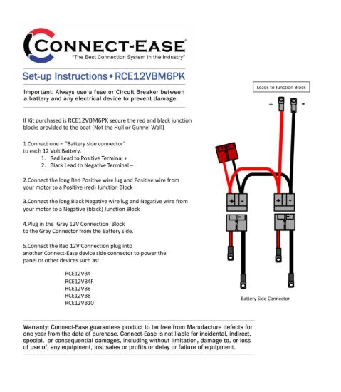 CONNECT EASE 6 GAUGE DUAL BATTERY 6 GA - CE12VBM6PK