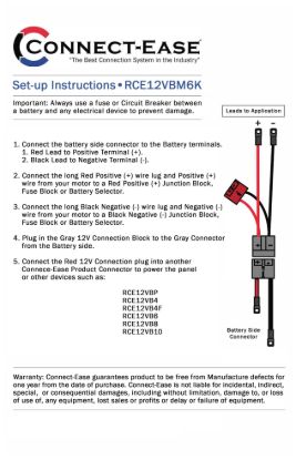 CONNECT EASE 6 GAUGE  QUIK CONNECT MOT - RCE12VBM6K