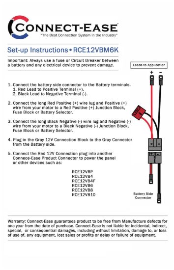 CONNECT EASE 6 GAUGE  QUIK CONNECT MOT - RCE12VBM6K
