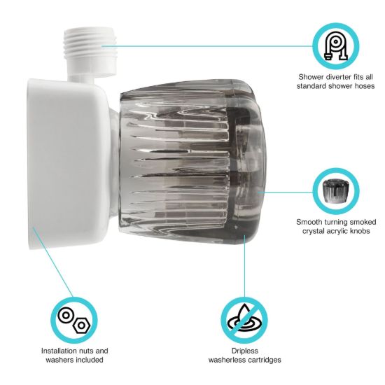 DURA FAUCET RV SHOWER FAUCET -WHT - DFSA100SWT