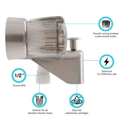 DURA FAUCET TUB & SHW DIVERTER BSN - DFSA110SSN