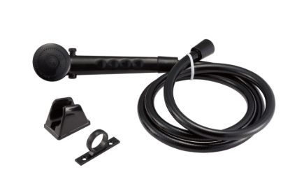 DURA FAUCET RV SHOWER HEAD & HOSE - BLACK - DFSA130BK