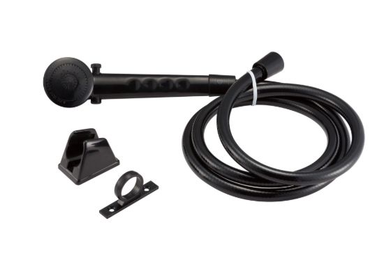 DURA FAUCET RV SHOWER HEAD & HOSE - BLACK - DFSA130BK