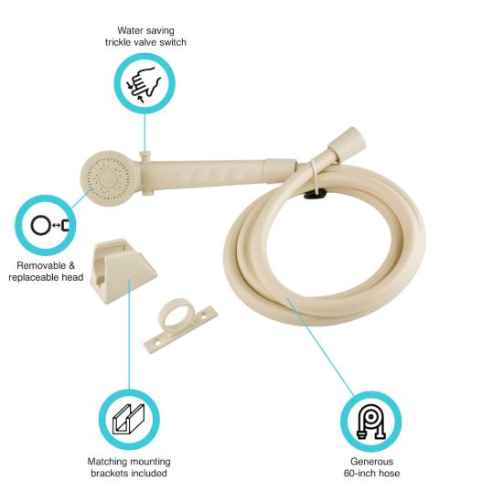 DURA FAUCET SHW HEAD & HOSEBISQUE PAR - DFSA130BQ