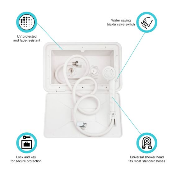 DURA FAUCET EXTERIOR SHW BOX KITWHITE - DFSA170WT