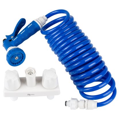 DURA FAUCET EXT SPRAY FAUCET WH/BLU - DFSA186WT