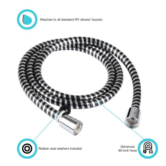 DURA FAUCET 60'VINYL SHOWER HOSE CHR - DFSA230CP