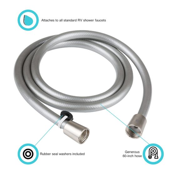 DURA FAUCET 60'VINYL SHOWER HOSE NCKL - DFSA230SN