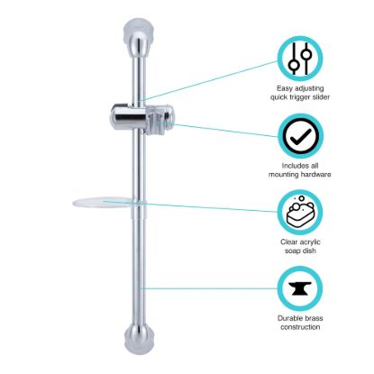 DURA FAUCET RV SHOWER SLIDE BAR - DFSA300CLC