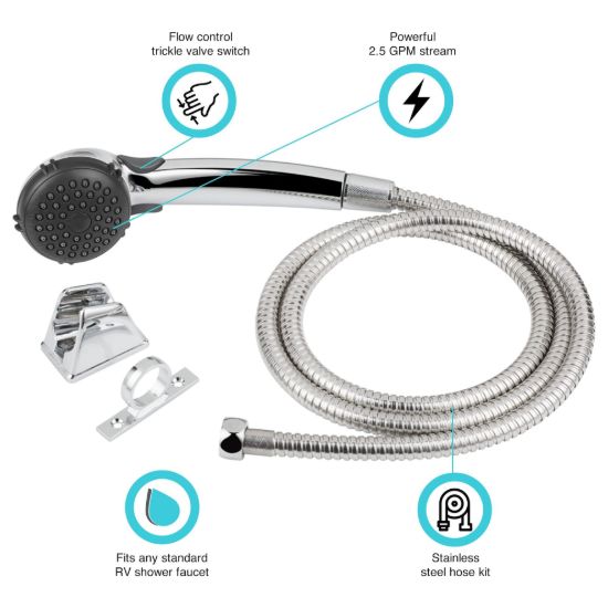 DURA FAUCET SNGLSHWR WND&HOSE CHR POL - DFSA400KCP