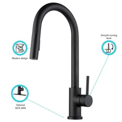 DURA FAUCET STREAMLINE GOOSENECK RV KITCHEN FAU - FMK531LKMB