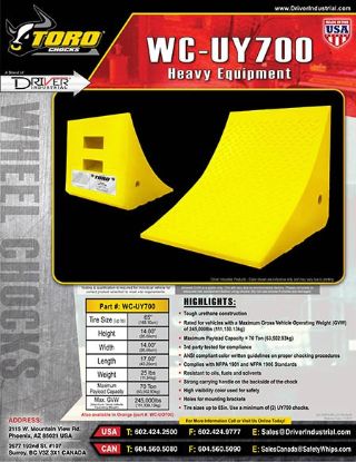 DRIVER IND. 70 TON LARGE EQUIPMENT WHEEL CHOCK - WCUY700