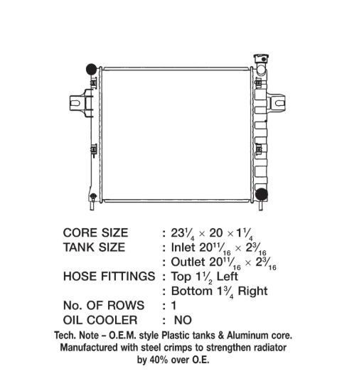 CSF RADIATOR JEEP COMMANDER - 3292