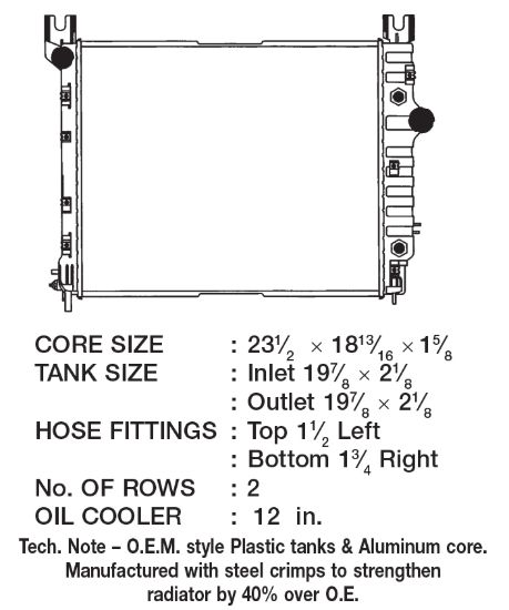 CSF RADIATOR DODGE DAKOTA - 3516