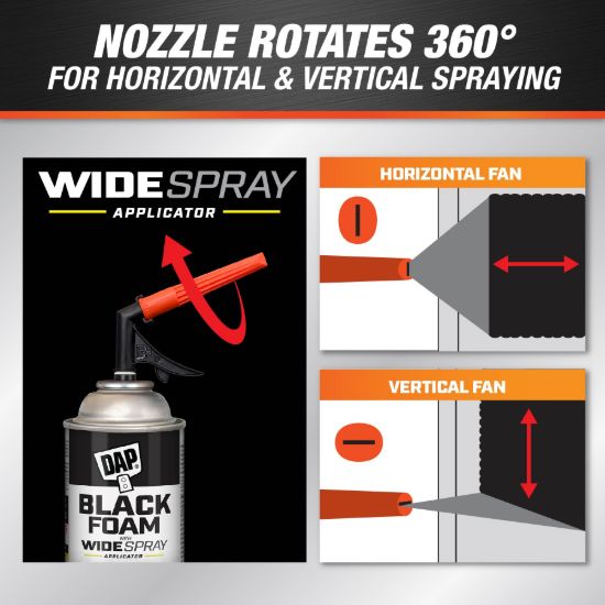 DAP DAP WIDE SPRAY BLACK FOAM 20OZ - 7565000320