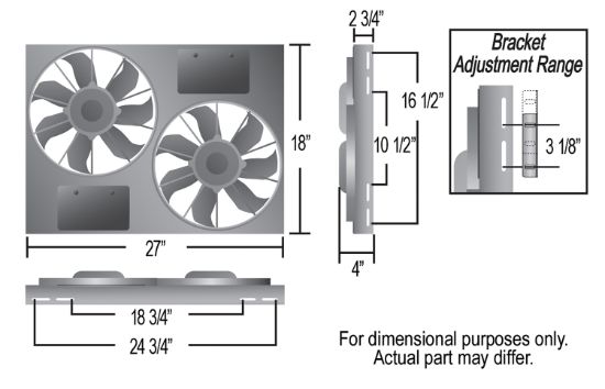 DERALE FAN RADIATOR ASSEMBLY - 16837