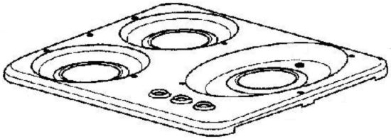 DOMETIC TOP  3-BURNER DROP-IN  WH - 57115