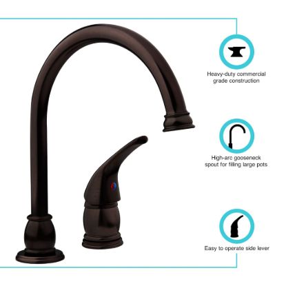 DURA FAUCET GSE NECK RV KITCHN FAUCET - DFNMK301VB