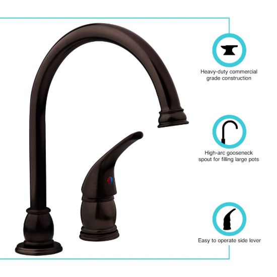 DURA FAUCET GSE NECK RV KITCHN FAUCET - DFNMK301VB