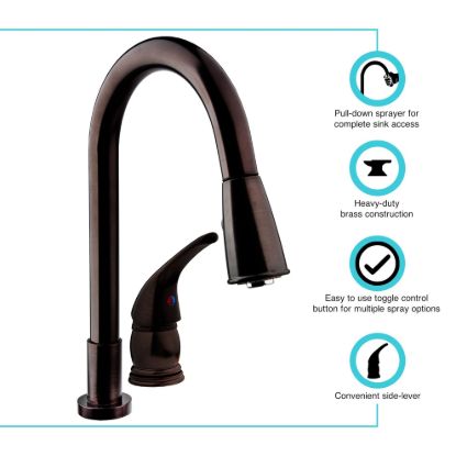 DURA FAUCET PULL-DOWN RV KITCHEN - DFNMK503VB