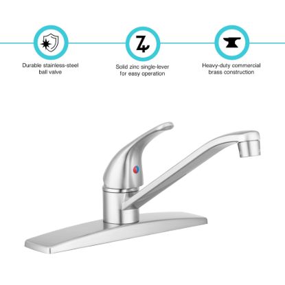 DURA FAUCET SINGLE LEVER RV KITCHEN FAUCET - BR - DFNMK600SN