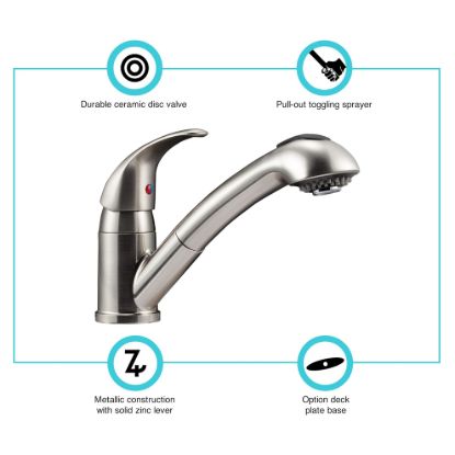 DURA FAUCET RV KITCHEN FAUCET NICKEL - DFNMK852SN