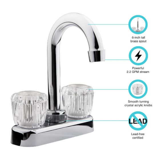 DURA FAUCET RV BAR FAUCET-CHR - DFPB150ACP