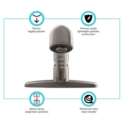 DURA FAUCET PLASTIC PULL-OUT RV KITCH - DFPK100SN