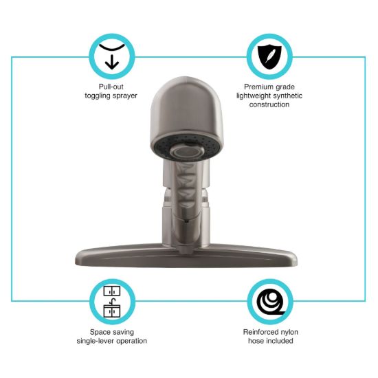 DURA FAUCET PLASTIC PULL-OUT RV KITCH - DFPK100SN