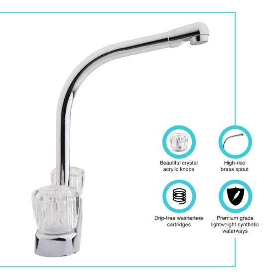 DURA FAUCET HI-RISE RV KITCHEN FAUCET - DFPK210ACP