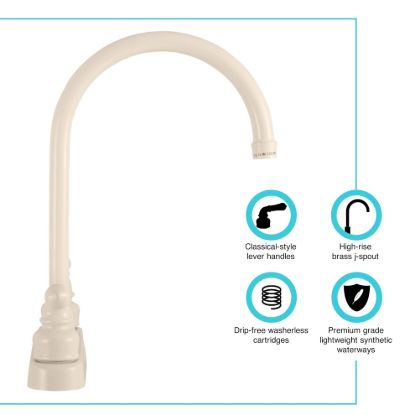 DURA FAUCET J-SPOUT RV KITCHEN FAUCET BISQUE PA - DFPK330HCB