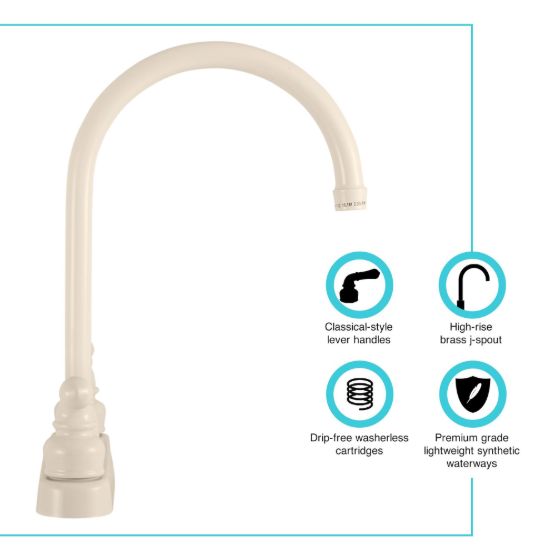 DURA FAUCET J-SPOUT RV KITCHEN FAUCET BISQUE PA - DFPK330HCB