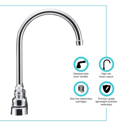 DURA FAUCET J-SPOUT RV KITCHEN FAUCET CHROM POL - DFPK330HCC