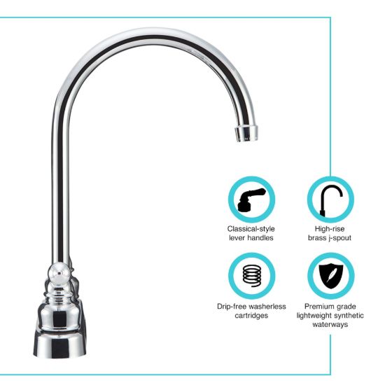 DURA FAUCET J-SPOUT RV KITCHEN FAUCET CHROM POL - DFPK330HCC