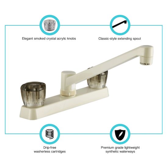 DURA FAUCET TWO HANDLE RV KITCHEN - DFPK600SBQ